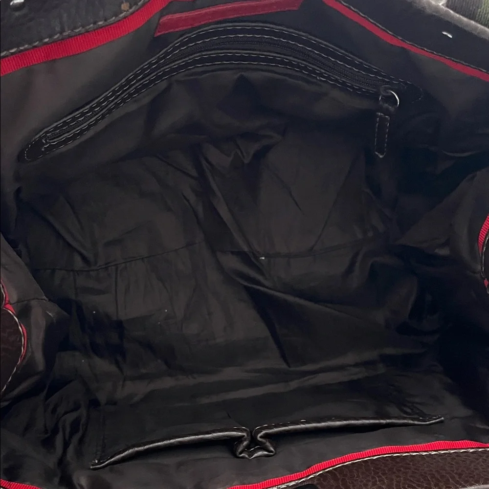 Tommy Hilfiger Black and Brown Geometric Duffel Bag